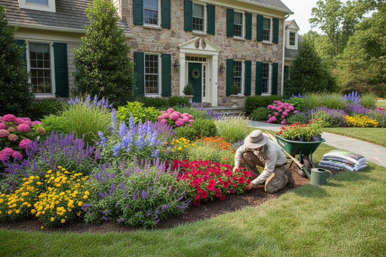Flower garden design and installation