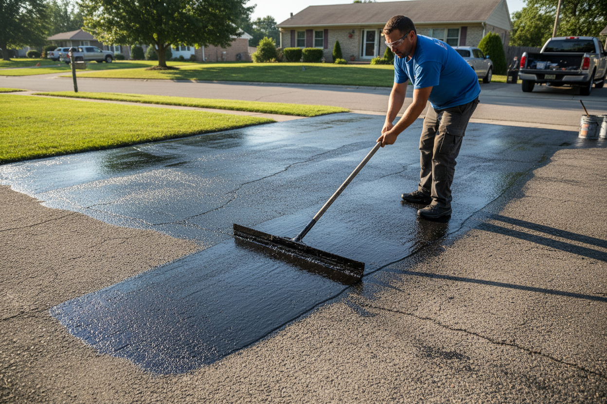 Professional driveway sealing service