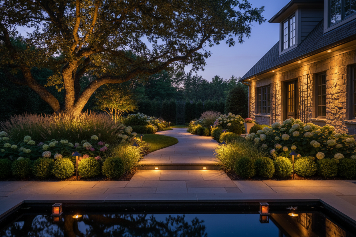 Professional outdoor lighting installation