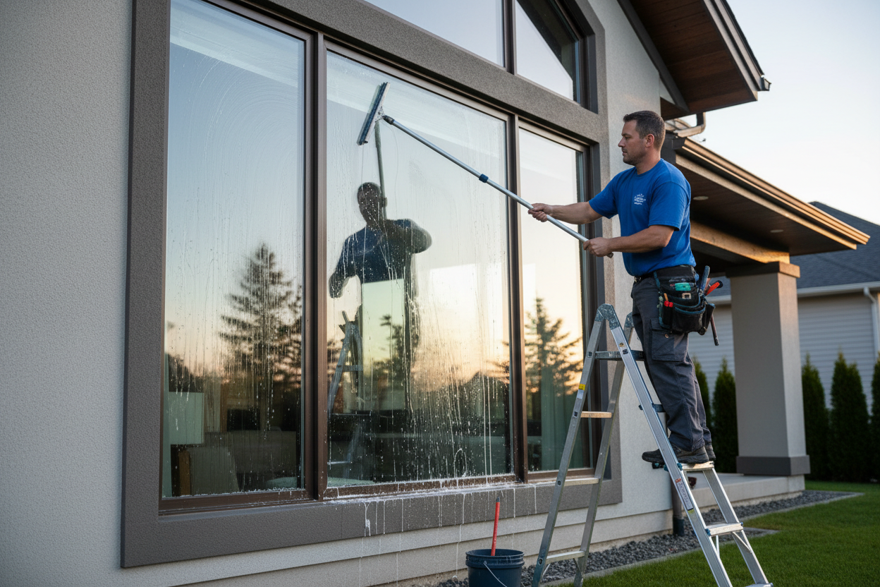 Professional exterior window cleaning