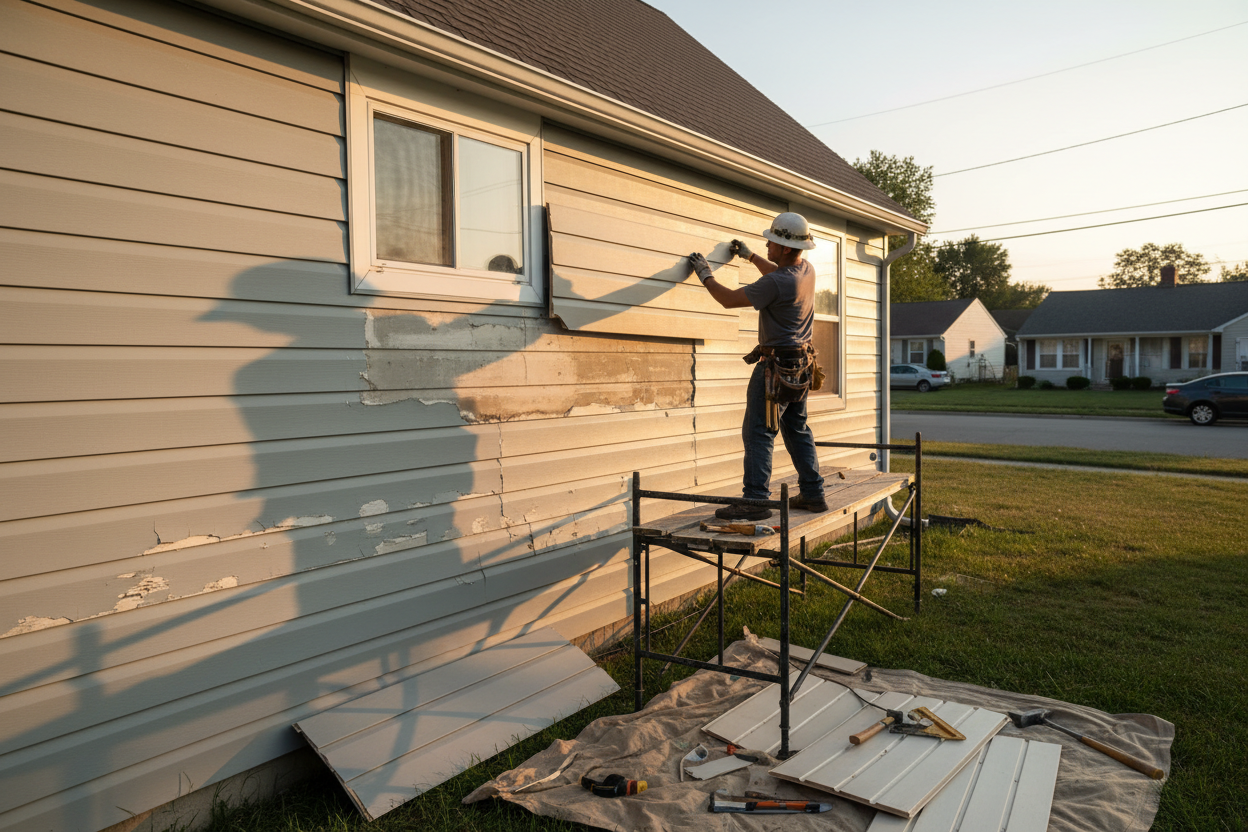 Professional siding repair service